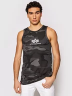 Koszulki męskie - Alpha Industries Tank top Basci Camo 126566C Szary Regular Fit - miniaturka - grafika 1