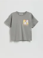 Koszulki dla dziewczynek - Reserved - T-shirt z nadrukiem Bananya - ciemnoszary - miniaturka - grafika 1