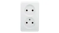 Wyłączniki światła i elektryczne - Schneider Electric Gniazdo podwójne 2 x 2P + Z PRIMA biały - miniaturka - grafika 1