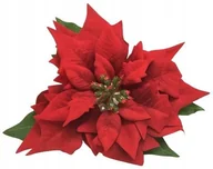 Sztuczne kwiaty - Gwiazda Welurowa Duża Poinsecja Betlejemska Czerwona Jak Żywa Na Bukiet - miniaturka - grafika 1