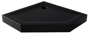 New Trendy B-0561 Brodzik MILD STONE akrylowy pi$364ciokątny 90x90x11,5 czarny - Brodziki prysznicowe - miniaturka - grafika 1