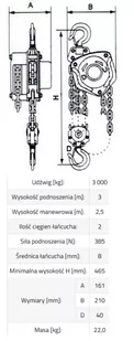 IMPROWEGLE Wciągnik łańcuchowy (udźwig: 3000 kg, wysokość podnoszenia: 3 m) 33981550 - Wciągarki - miniaturka - grafika 2