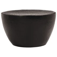 Ławy i stoliki kawowe - vidaXL Stolik kawowy aluminiowy młotkowany Ø 50x30 cm czarny - miniaturka - grafika 1