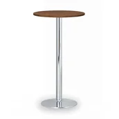 Stoły i stoliki do biura - B2B Partner Stolik wysoki Olympo II, średnica 600 mm, chromowana podstawa, płyta orzech 423222 - miniaturka - grafika 1