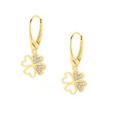 Kolczyki - Złote kolczyki koniczynki - miniaturka - grafika 1