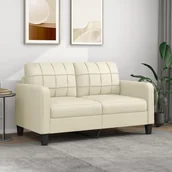 Sofy i kanapy - 2-osobowa sofa, kremowy, 140 cm, sztuczna skóra - miniaturka - grafika 1