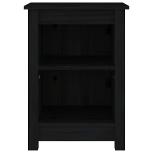 Lumarko Szafki nocne, 2 szt., czarne, 40x35x55 cm, lite drewno sosnowe - Szafki nocne - miniaturka - grafika 5