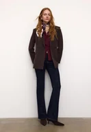 Marynarki i żakiety damskie - Stradivarius Dopasowana marynarka w paski Brązowy M - miniaturka - grafika 1