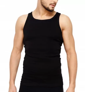 Koszulki męskie - Podkoszulka Męska 100% Bawełna Gładka Czarna XL - inna - grafika 1