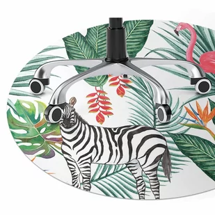 Podkładka pod krzesło obrotowe Flaming i zebra fi100 cm - Podnóżki, podpórki, podkładki - miniaturka - grafika 1