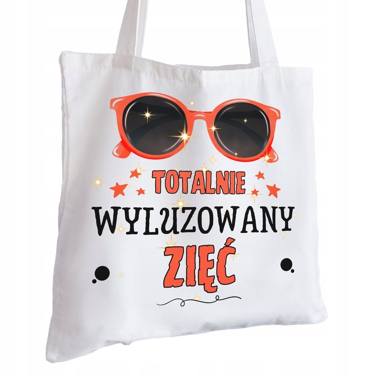 Torba Bawełniana biała dla Zięcia Na Prezent ekologiczna Trwały Nadruk