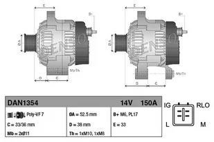 Alternator Denso DAN1354 - Alternatory - miniaturka - grafika 1