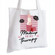 Torby i wózki na zakupy - Torba Bawełniana biała dla Kosmetyczki Na Prezent ekologiczna Trwały Nadruk - miniaturka - grafika 1