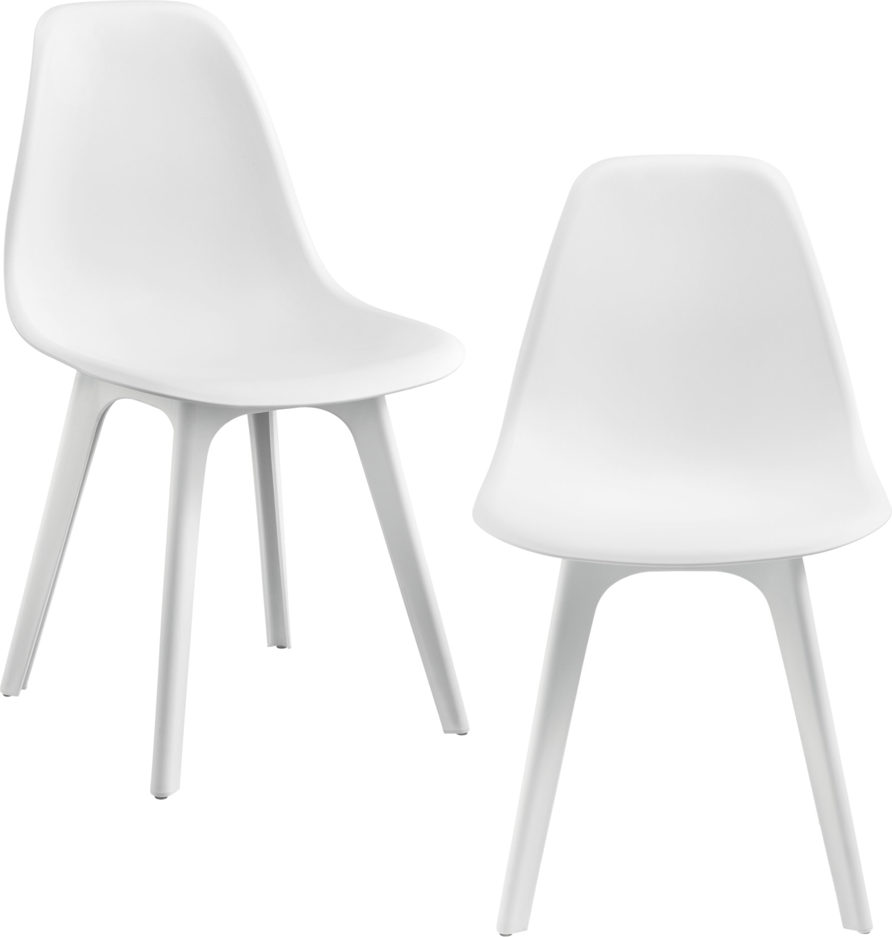 [en.casa] 2x Design Krzesła Białe krzesło do jadalni z tworzywa sztucznego w stylu skandynawskim