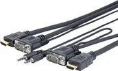 Adaptery i przejściówki - Vivolink PROVGAHDMIFLY3 adapter kablowy 3 m VGA (D-Sub) + 3.5mm HDMI Typu A (Standard) Czarny - miniaturka - grafika 1