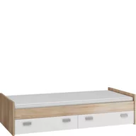 Łóżka dla dzieci i młodzieży - Łóżko 90 x 200 Niskie ze Stelażem KIT-04 Kitty MebloCross Craft Biały / Grafit Mat - miniaturka - grafika 1