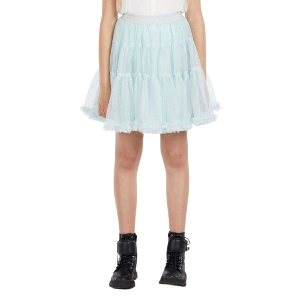 Spódnica dziewczęca Guess Aqua Tulle tiulowa miętowa -152