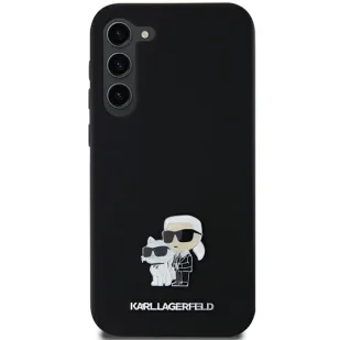 Etui Karl Lagerfeld Silicone Karl&Choupette Metal Pin na Samsung Galaxy A55 - czarne - Etui i futerały do telefonów - miniaturka - grafika 1