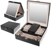 Biżuteria - akcesoria - MAXY C.O. Kuferek na biżuterię - czarny Beautylushh 5900779934016 - miniaturka - grafika 1