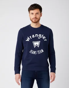 WRANGLER CREW SWEAT MĘSKA BLUZA KLASYCZNA NAVY W6M8HY114 112141491 - Wrangler - Bluzy męskie - miniaturka - grafika 1