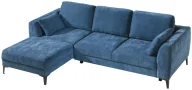 Narożniki - Narożnik do salonu lewy z funkcją spania i pojemnikiem Imperia niebieski - miniaturka - grafika 1
