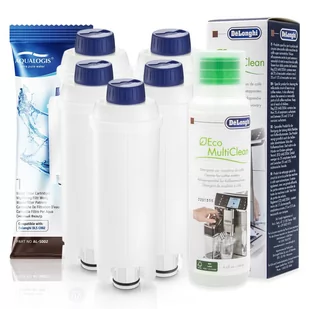 Zestaw Delonghi Aqualogis AL-S002 5szt, Płyn DELONGHI SER3013 250 ml - Akcesoria i części do ekspresów do kawy - miniaturka - grafika 1