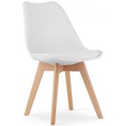 Krzesła - Komplet białych skandynawskich krzeseł z poduszką 4 szt. - Asaba 3S - miniaturka - grafika 1