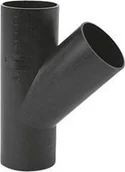 Odwodnienia, kanały i akcesoria - Wavin Trójnik PEHD 110x56/45 czarny QuickStream - miniaturka - grafika 1