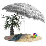 Parasole ogrodowe - Parasol Hawaii Jasnoszary Ø160cm Ochrona UV 30+ - miniaturka - grafika 1