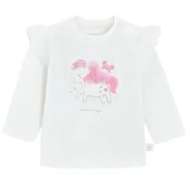 Bluzki dla dziewczynek - Cool Club, Bluzka dziewczęca z długim rękawem, ecru - miniaturka - grafika 1