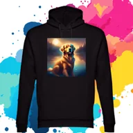 Bluzy damskie - Uniwersalna bluza z kapturem Kangurka z nadrukiem rasa psa Golden Retriever rozmiar L - miniaturka - grafika 1