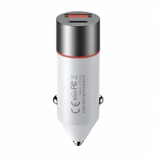 Ładowarka samochodowa USB, USB-C REMAX RCC108, 42W (biała) - Ładowarki samochodowe - miniaturka - grafika 1