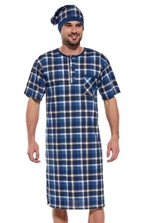Piżamy męskie - Koszula nocna męska Julius niebieska XL - Opakowanie podarunkowe - grafika 1