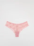 Majtki damskie - Reserved - Siateczkowe majtki figi - różowy - miniaturka - grafika 1