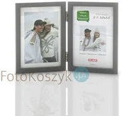 Ramki na zdjęcia - Ramka podwójna, Pinia szara (na 2 zdjęcia 10x15cm) - miniaturka - grafika 1