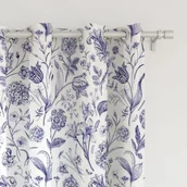 Zasłony - Zasłona SUMMER wzór SM02 | niebieskie szkicowane kwiaty 150 x 230 cm tkanina standard - miniaturka - grafika 1