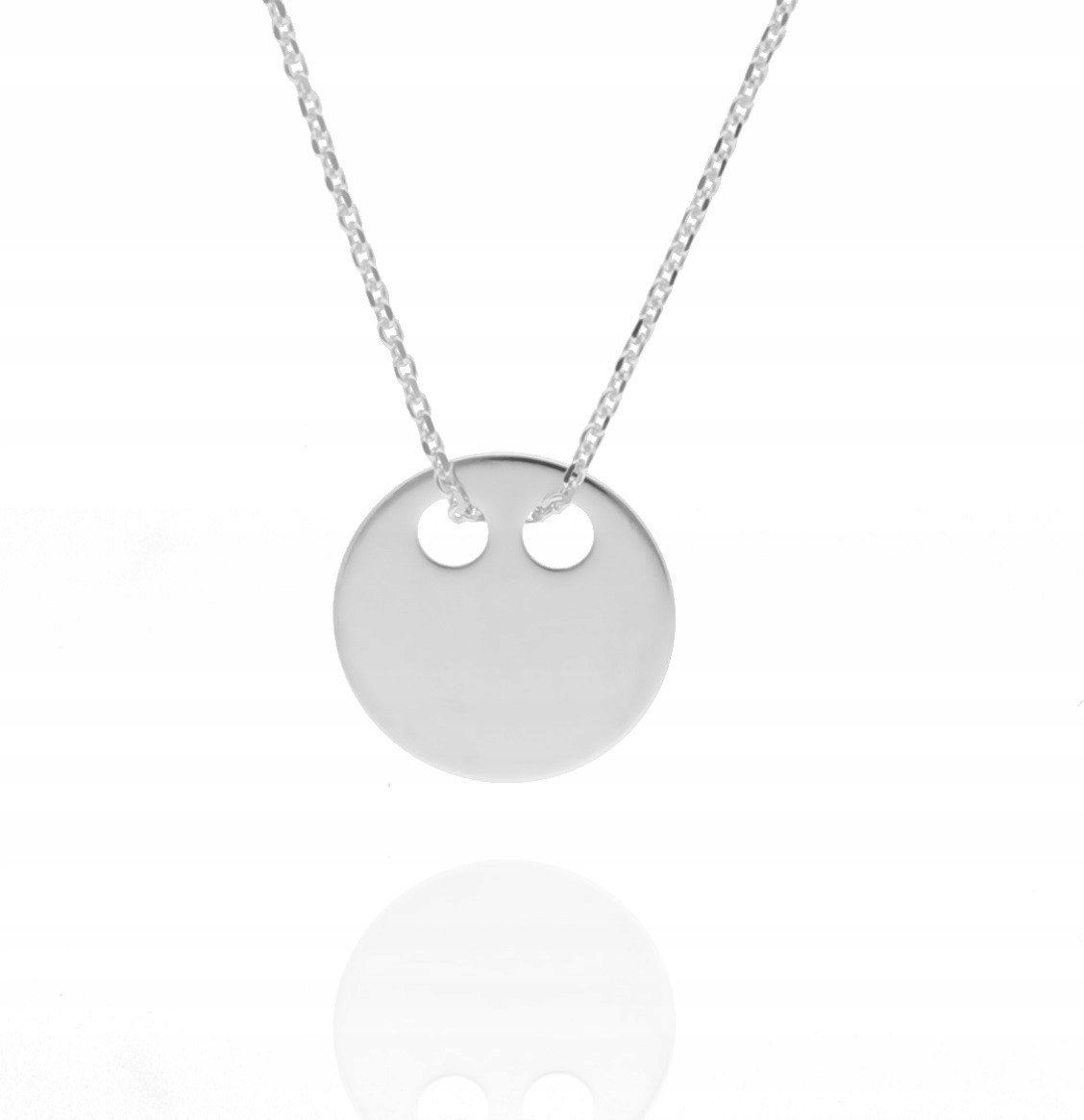 Naszyjnik blaszka kółko pełne srebro 925 40cm