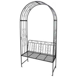 Koopman ProGarden Ławka z pergolą, 121 cm, antracytowa - Kratki i pergole - miniaturka - grafika 1