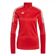 Piłka nożna - Bluza damska adidas Tiro 21 Training Top czerwona - miniaturka - grafika 1