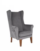 Taborety i hokery - Fotel Uszak gładki - 24 h, klasyczny, elegancki, wygodny, tapicerowany, do salonu - miniaturka - grafika 1