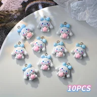 Ozdoby do paznokci - TEMU 10 szt. Sanrio 3D Nail Art Charms - Kawaii dla for hello kitty, , dla for kuromi i dla for Dekoracje z żywicy z gwiazdami i sercami, - miniaturka - grafika 1