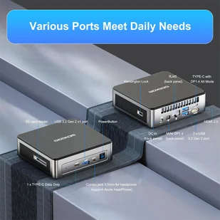 GEEKOM Air12 Mini PC, Intel Alder Lake N100 4 Cores Up to 3.4GHz, 16GB RAM 512GB SSD, HDMI Mini DP 4K Dual Screen Display - Mini PC - miniaturka - grafika 5