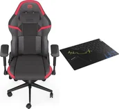 Fotele gamingowe - Fotel Endorfy Scrim RD EY8A002 czerwony + Endorfy Floor Pad FP120R EY8G001 - miniaturka - grafika 1
