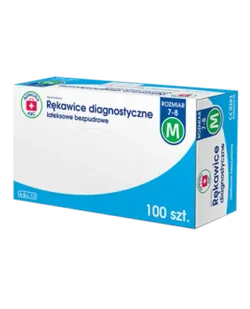 Apteczka ABC Rękawice diagnostyczne bezpudrowe lateksowe Rozmiar M, 100 sztuk - Rękawiczki jednorazowe - miniaturka - grafika 1