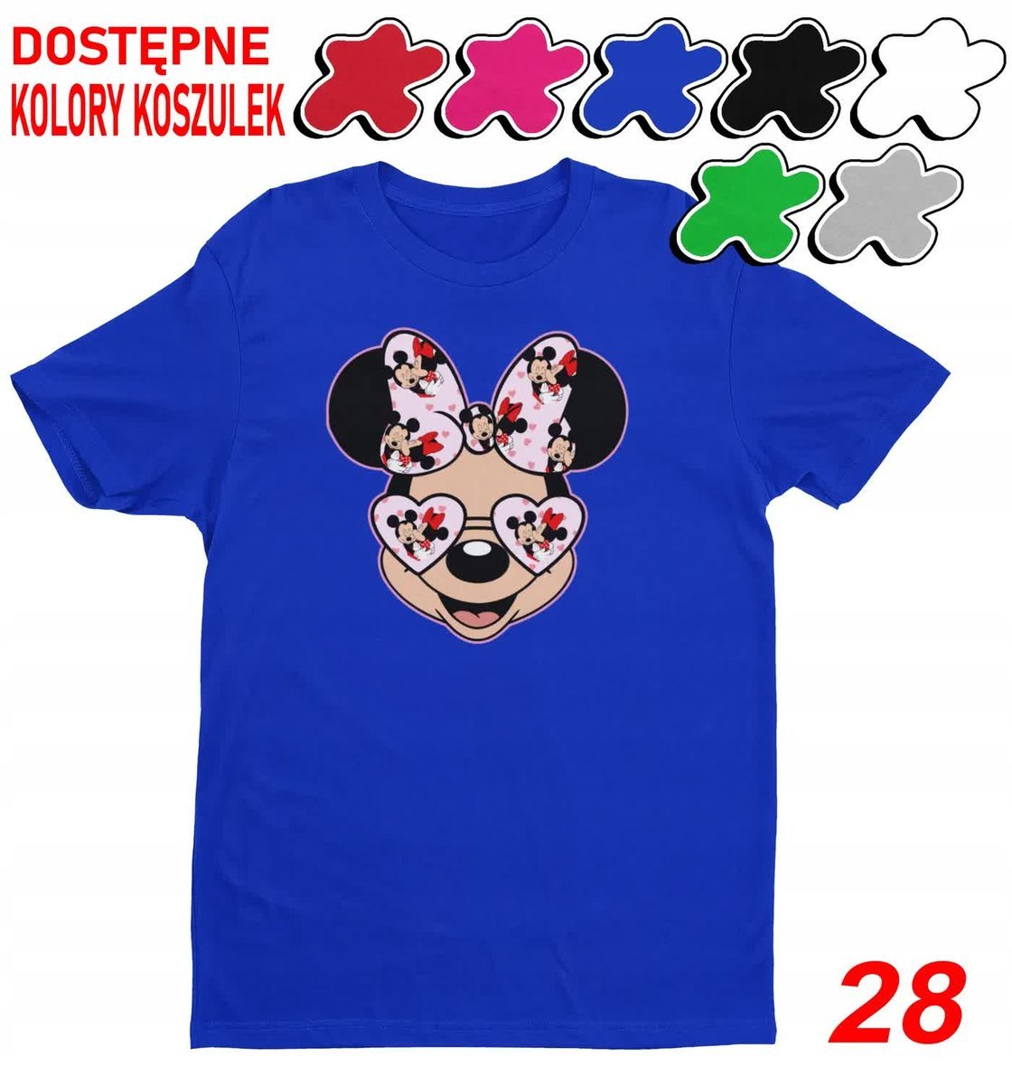 Dziecięca Koszulka Z Nadrukiem Duży Wybór Myszka Miki Różne -M 134-140