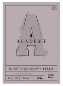 Blok rysunkowy A4 20 k 100g Academy Interdruk - Szkolne artykuły papiernicze - miniaturka - grafika 1