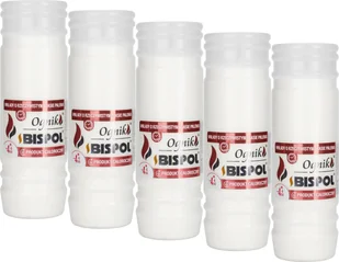 ZESTAW Wkłady do zniczy parafinowe BISPOL WP4 96H 5szt. + Zapałki DABSTER_PL 38szt. - Lampiony i znicze - miniaturka - grafika 1