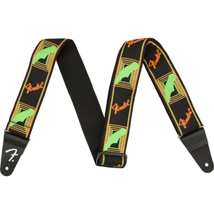 Fender Neon Monogrammed Strap Green and Orange 2&quot; - Inne akcesoria gitarowe - miniaturka - grafika 1