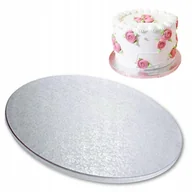 Dodatki do ciast w proszku - PODKŁAD POD TORT CIASTO SREBRNY DEKORACJA URODZINY OKRĄGŁY 28cm - miniaturka - grafika 1