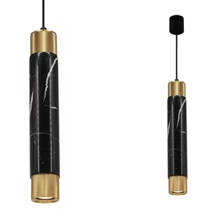 Milagro Lampa wisząca MARBLE BLACK/GOLD 1xGU10 ML63400 - Lampy sufitowe - miniaturka - grafika 1